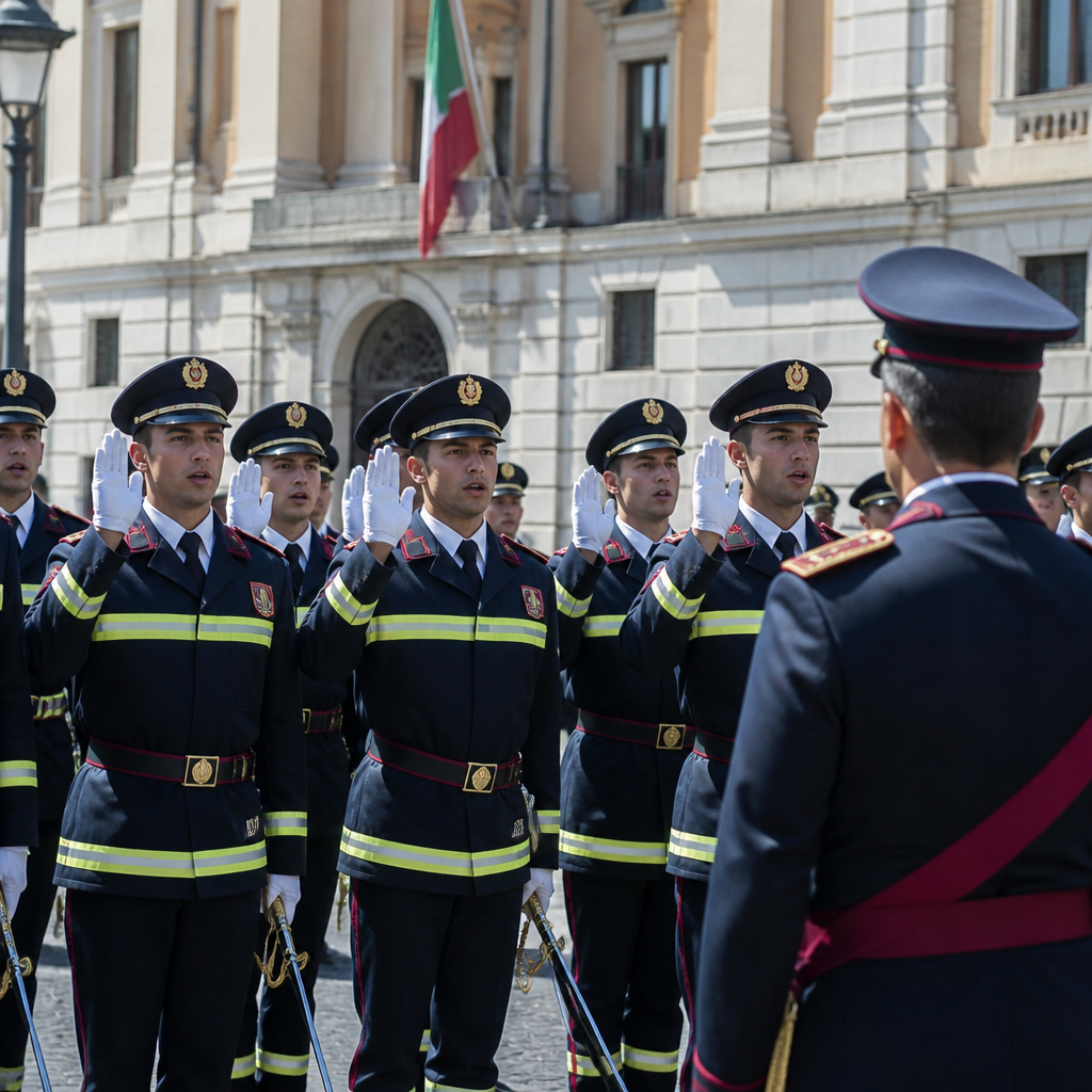 Roma, il giuramento del 102° corso allievi vigili del fuoco